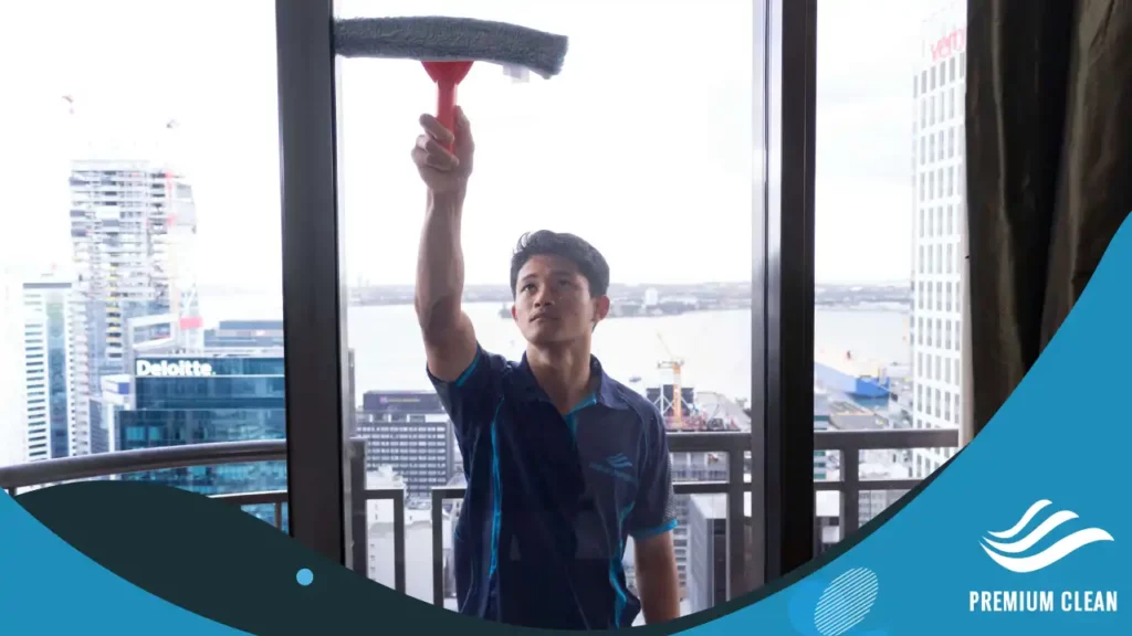 Premium Photo  Window cleaning tools and cleaning agent are
